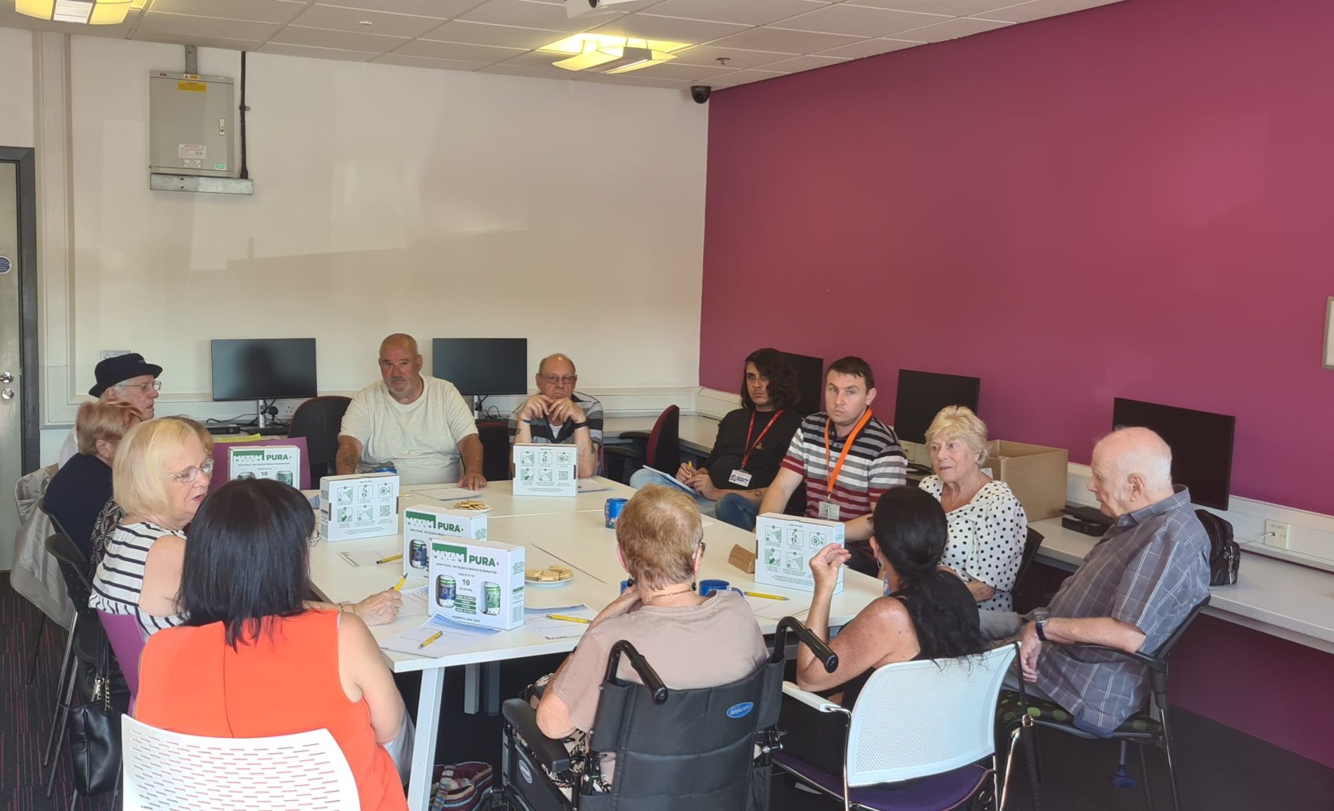 Tenants attending a damp and mildew focus group with the dry homes team