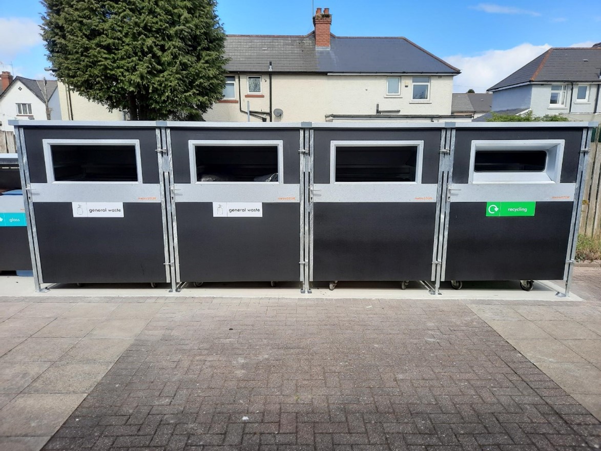 image of the new bin stores at a communal block