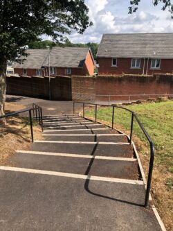 steps that have been cleaned and tidied within the community